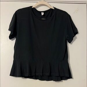 Banana Republic Black Ruffle Hem Top